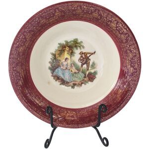 Sebring Pottery SERENADE Serving Bowl Courting Couple Dish Romantic Victorian‎